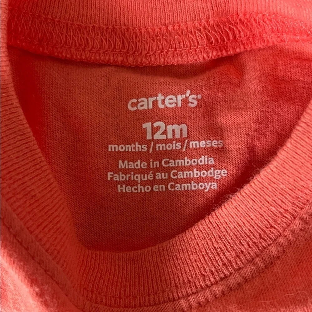 Carter's Vibrant Orange Tee and Gray Shorts preloved.